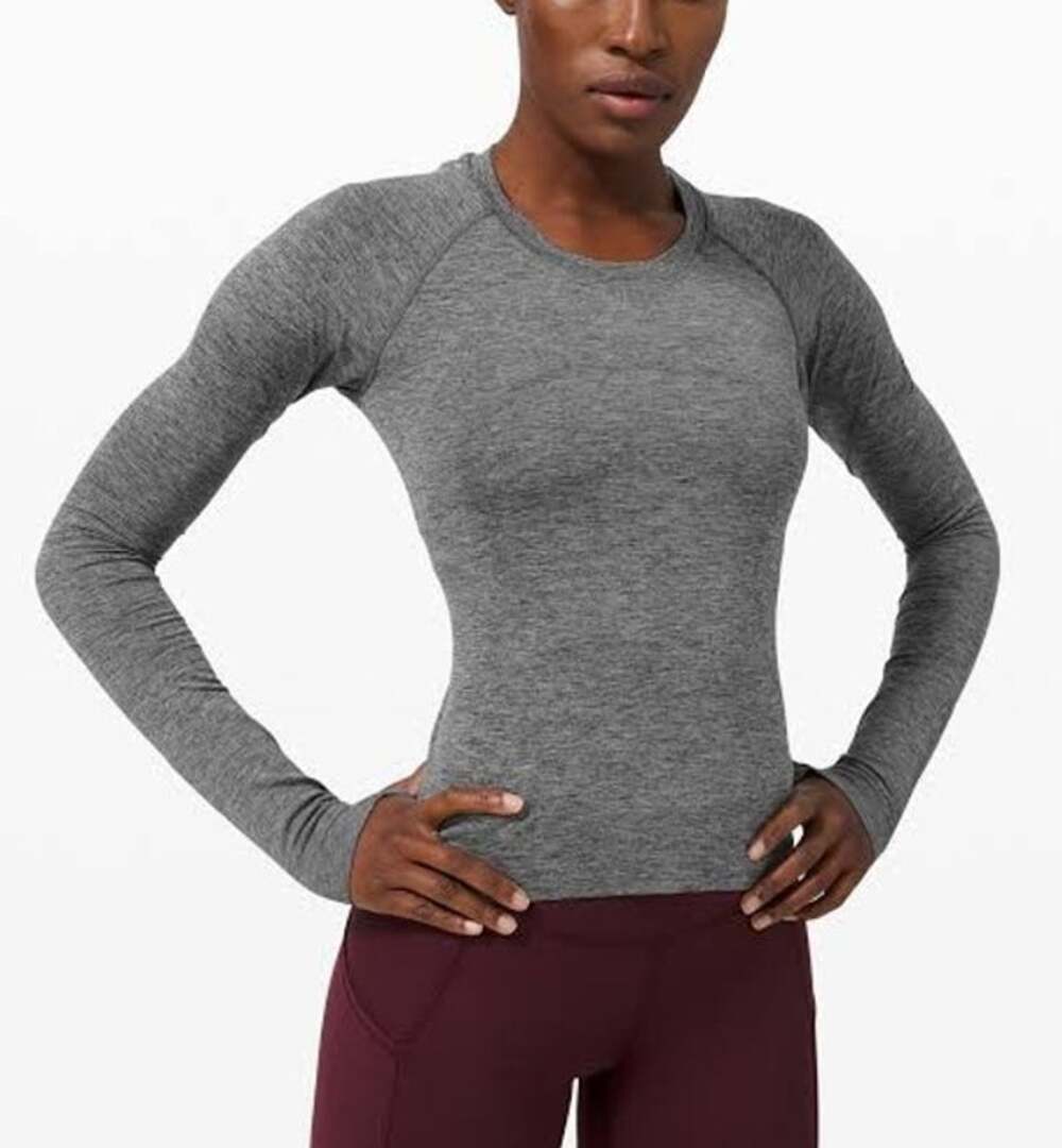 Lululemon Swiftly Tech Race Length Long Sleeve Athletic Top Size 2 Gray Running